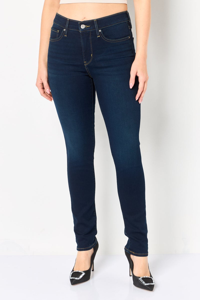 Levi's Women Skinny Fit Washed Stretchable Denim, Dark Blue - Image 1