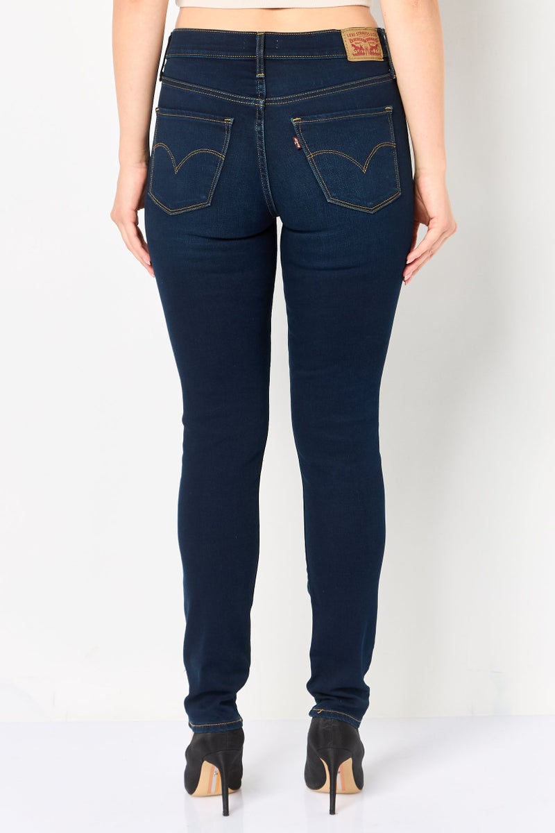 Levi's Women Skinny Fit Washed Stretchable Denim, Dark Blue - Image 3