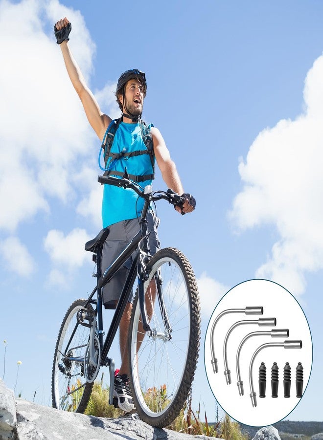 Qoaimu Bike V Brake Noodle Cable Guide Set, with 4 Pcs Bicycle Brake Cable Guide Pipe, and 4 Pcs Rubber Boots, for Mountain and Road Bicycles - Image 2
