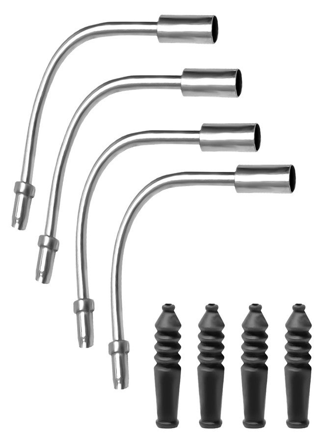 Qoaimu Bike V Brake Noodle Cable Guide Set, with 4 Pcs Bicycle Brake Cable Guide Pipe, and 4 Pcs Rubber Boots, for Mountain and Road Bicycles - Image 1