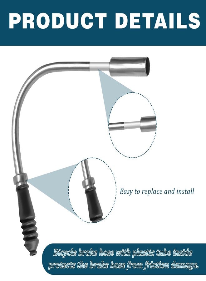 Qoaimu Bike V Brake Noodle Cable Guide Set, with 4 Pcs Bicycle Brake Cable Guide Pipe, and 4 Pcs Rubber Boots, for Mountain and Road Bicycles - Image 5