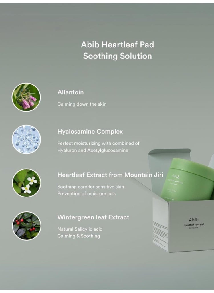 ابيب عبوة Abib Heartleaf Spot Pad Calming Touch 80 وسادة – وسادات تونر للوجه، تخفيف الاحمرار، تهدئة فورية، تونر مرطب للبشرة، قوام خفيف، سهل الاستخدام - Image 5