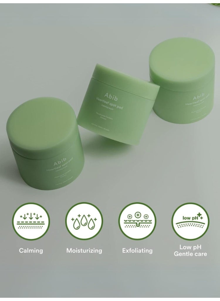 ابيب عبوة Abib Heartleaf Spot Pad Calming Touch 80 وسادة – وسادات تونر للوجه، تخفيف الاحمرار، تهدئة فورية، تونر مرطب للبشرة، قوام خفيف، سهل الاستخدام - Image 4