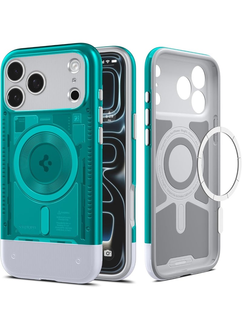 Spigen Classic C1 MagFit for iPhone 17 Pro MAX Case Cover with MagSafe & Extreme Protection Tech - Bondi Blue - Image 1