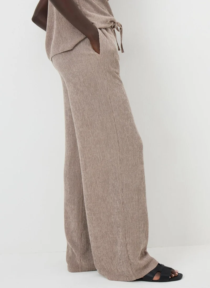 Matalan Taupe Textured Co Ord Wide Leg Trousers