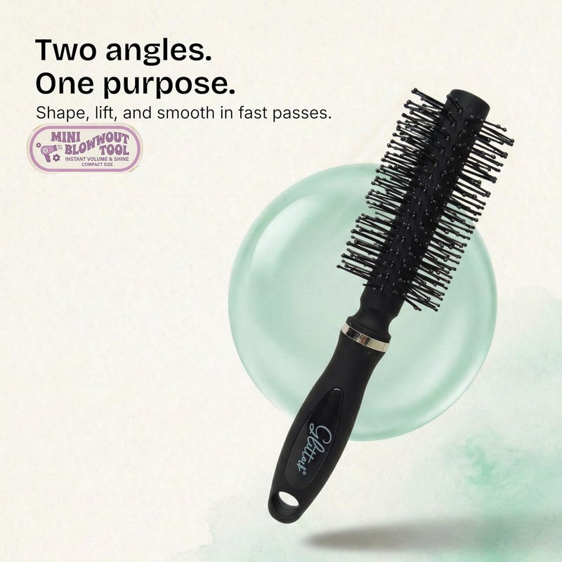 Glitters Travel Handbag Hair Brush with Flexible Bristles - Portable Size (GLOW-2) - Image 2