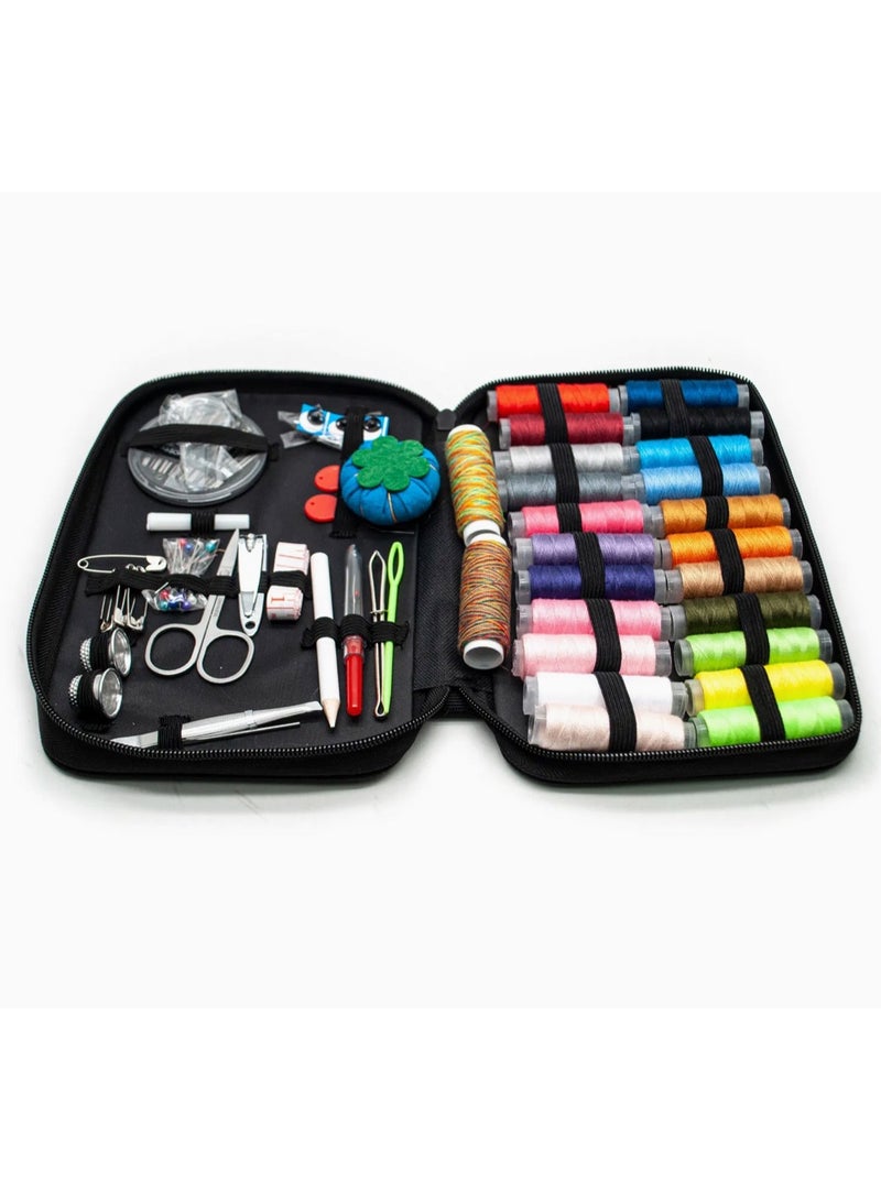 أرسار بلس طقم خياطة كامل 98 قطعة فول سيت – أدوات وإكسسوارات خياطة للسفر والمبتدئين وللإصلاحات الطارئة – يحتوي على خيوط وإبر وأزرار وأدوات كروشيه بحجم مدمج - Image 3