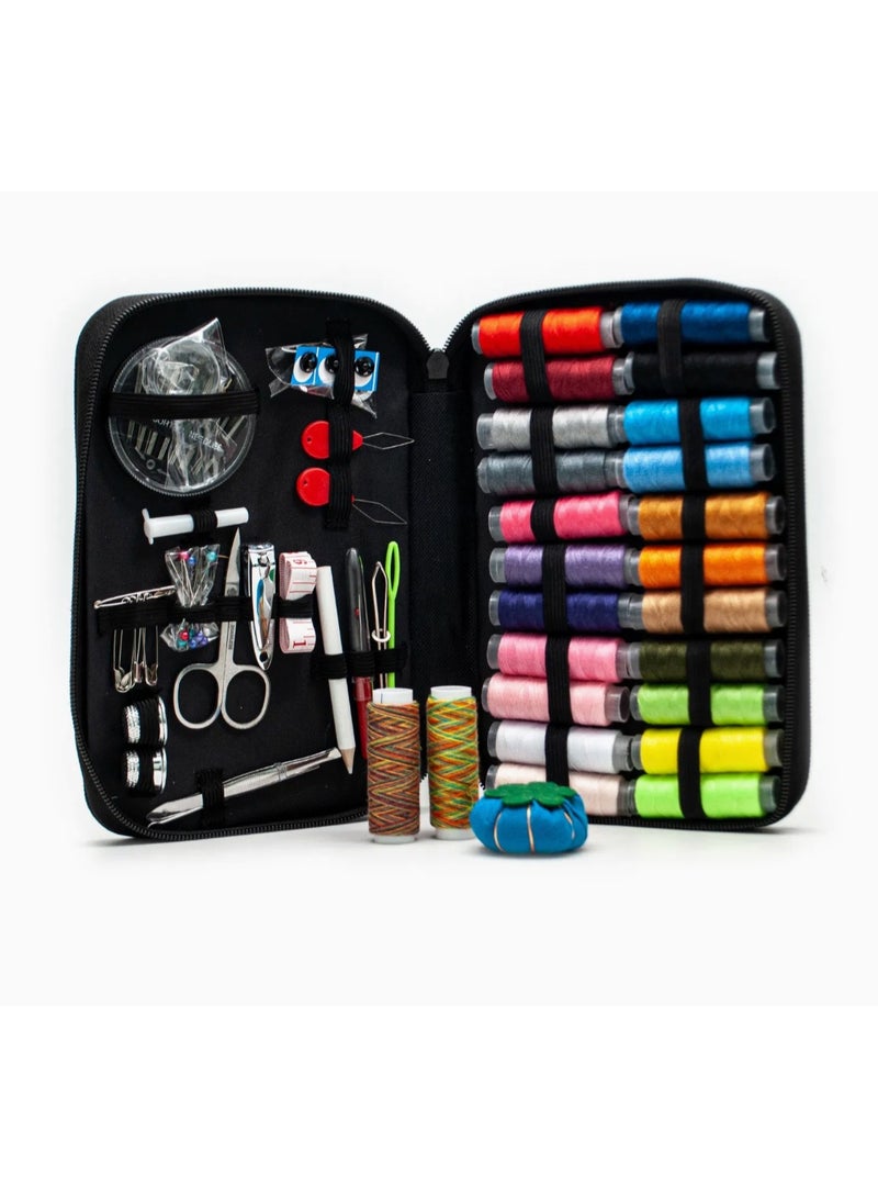أرسار بلس طقم خياطة كامل 98 قطعة فول سيت – أدوات وإكسسوارات خياطة للسفر والمبتدئين وللإصلاحات الطارئة – يحتوي على خيوط وإبر وأزرار وأدوات كروشيه بحجم مدمج - Image 2