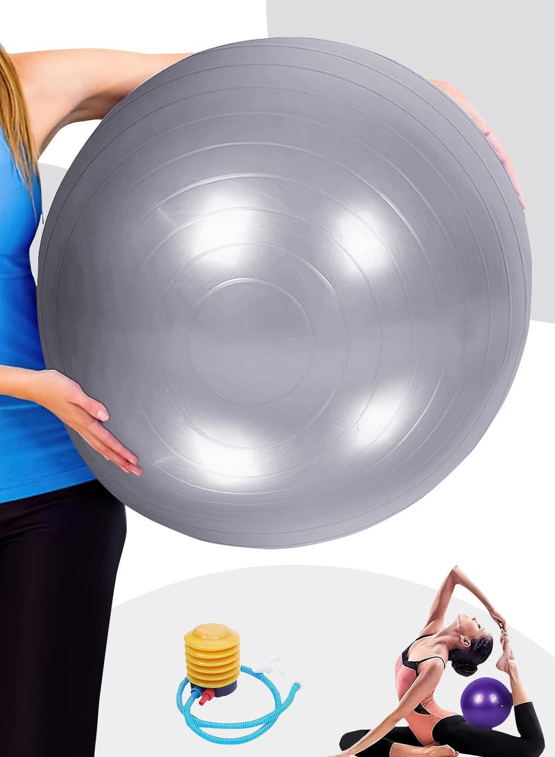 HomKawt 2 PCS Yoga Ball Fitness Ball, Explosion-proof and Sliding Balance Yoga Ball Chair for Yoga Pilates Childbirth Pregnancy with Quick Inflation Pump (25 & 65cm)  - Image 1