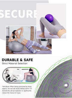 ARCHAEOPTERYX Yoga Ball Fitness Ball, Explosion-proof and Sliding Balance Yoga Ball Chair for Yoga Pilates Childbirth Pregnancy with Quick Inflation Pump 25 & 65cm  - Image 3