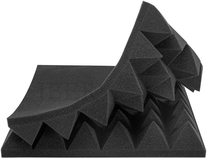 ATOOTFUSION Acoustic Panels, 2" X 12" X 12" Acoustic Foam Panels, Studio Wedge Tiles, Sound Panels Pyramid Soundproof Sound Insulation Absorbing Home and Office(Black) (Count 03) - Image 3