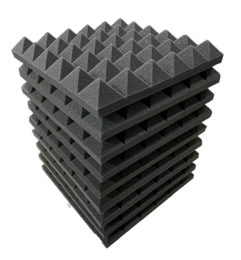 ATOOTFUSION Acoustic Panels, 2" X 12" X 12" Acoustic Foam Panels, Studio Wedge Tiles, Sound Panels Pyramid Soundproof Sound Insulation Absorbing Home and Office(Black) (Count 03) - Image 1