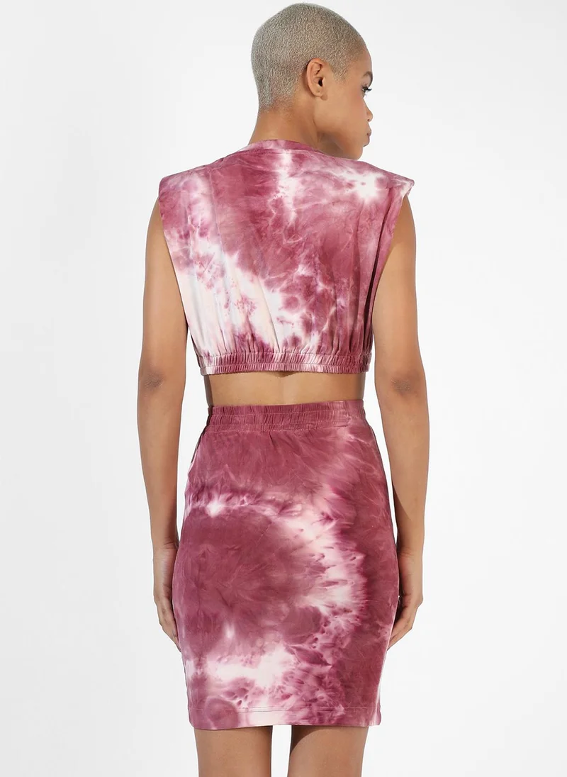 Pinacolada  Women's Rosewood Pink Tie-Dye Co-Ord Set for Women | Best Price UAE