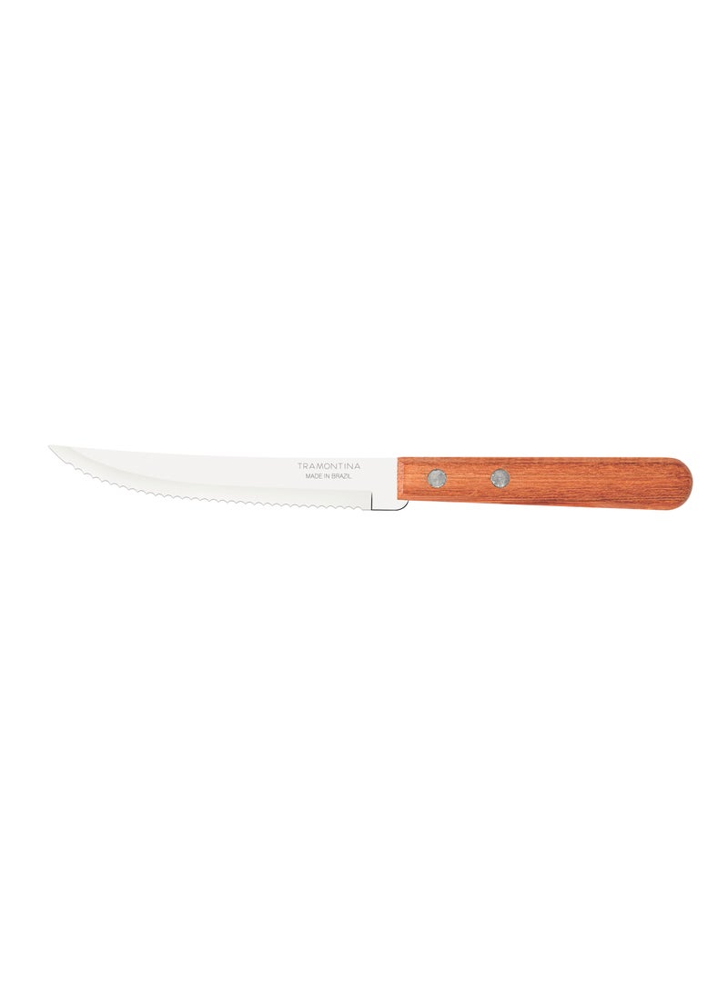 TRAMONTINA - Since 1911,Made in Brazil- Dynamic 2 Pieces Steak Knife Set with Stainless Steel Blade and Natural Wood Handle - Image 1
