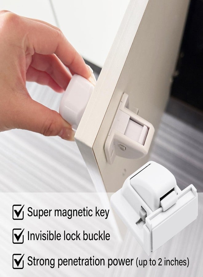 Kimitimi Upgraded Magnetic Cabinet Locks for Baby Proofing - Child Safety Latches with Strong Adhesive, No Drill Installation, Quick & Easy Setup for Cabinets, Drawers, and More. No Tools Needed! - Image 2