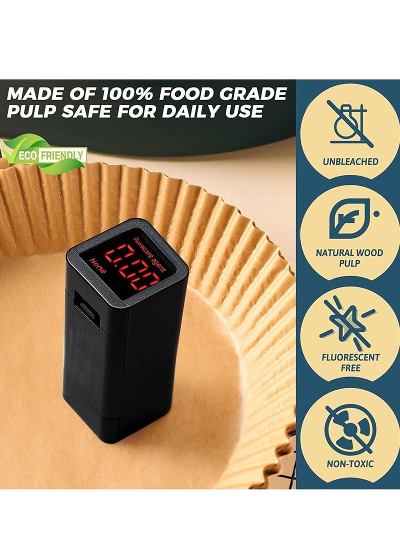 Haidue - 100Pcs 7.8Inch Air Fryer Liners Greaseproof Nonstick Round Parchment Papers with 100 Transparent Gloves - Image 1