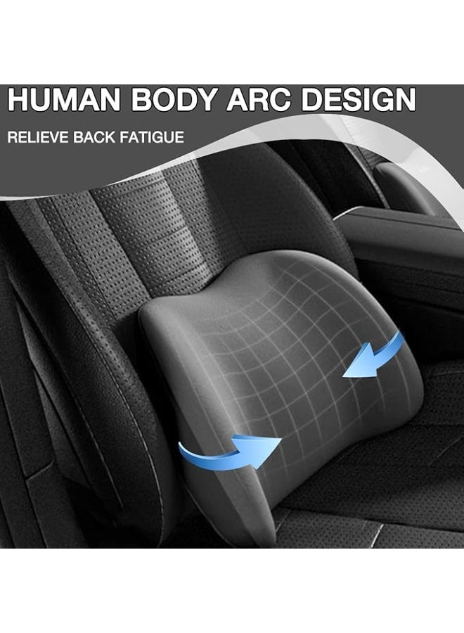 Black Car Headrest and Lumbar Support Cushion Kit for Driving Fatigue Relief - Image 5