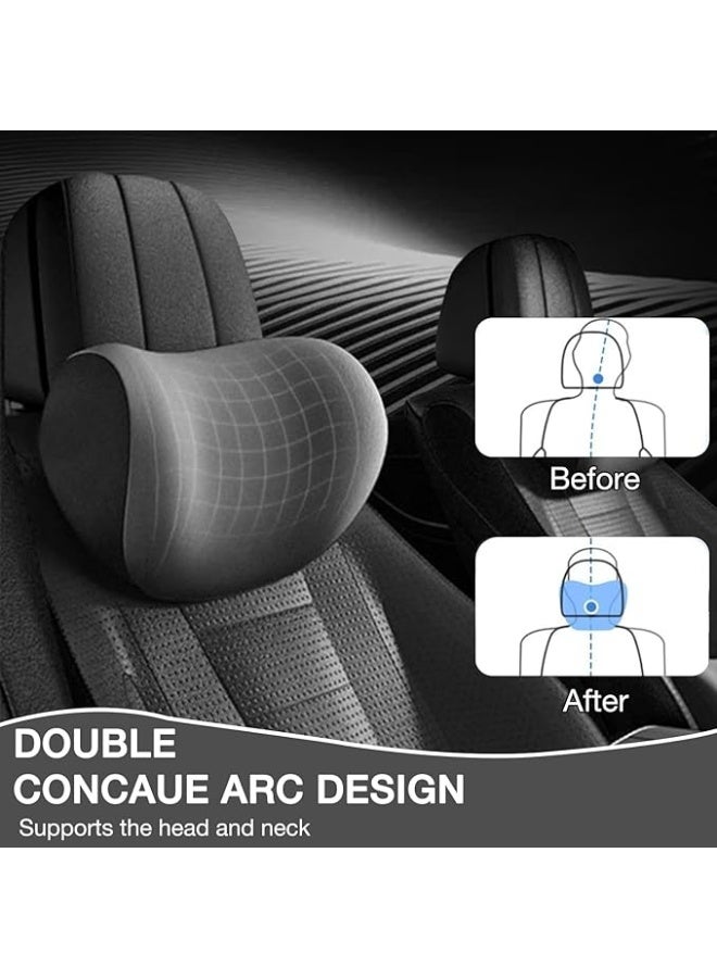 Black Car Headrest and Lumbar Support Cushion Kit for Driving Fatigue Relief - Image 4