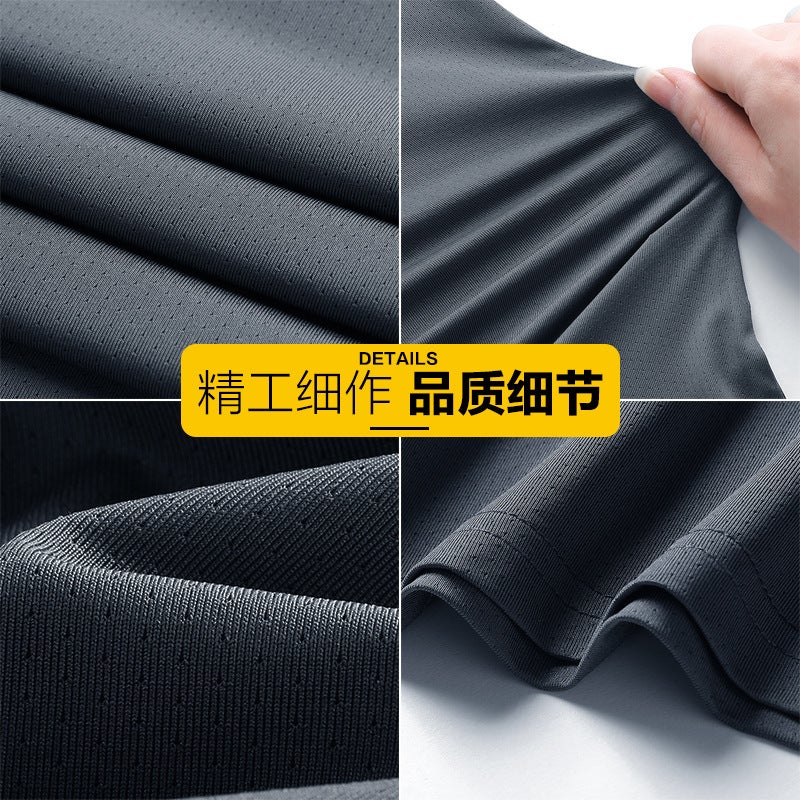 Summer Casual Round Neck Short-Sleeved T-Shirt Men'S Ice Silk Sliding Material Half-Sleeved Loose Plus Size Youth Slim-Fit T-Shirt Breathable - Image 4