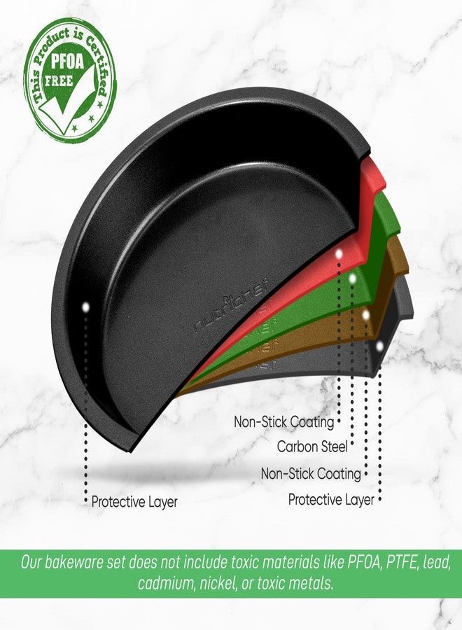 NutriChef 9-Inch Round Cake Pan - Nonstick Carbon Steel Baking Pan w/ Even Heating for Uniform Baking - Dishwasher Safe Bakeware, Black - Image 5