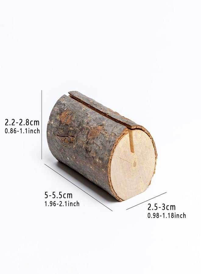 senover Rustic Real Wood Place Card Holders Table Numbers Holder Stand Memo Holder Card Photo Picture Note Clip Holders for Wedding Party Christmas Table Number Sign - Image 2