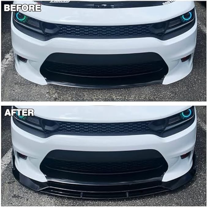 WildWell Front Bumper Lip for 2015-2024 Dodge Charger SRT Rock Style, Front Lip Spiltter Air Chin Body Kit Non-Widebody Glossy Black - Image 2