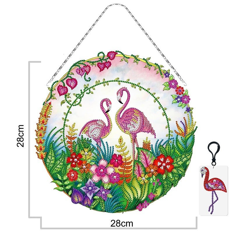 Handmade Cartoon Diamond Painting Christmas Ornament – 30X30cm LED Light Decoration - Image 5