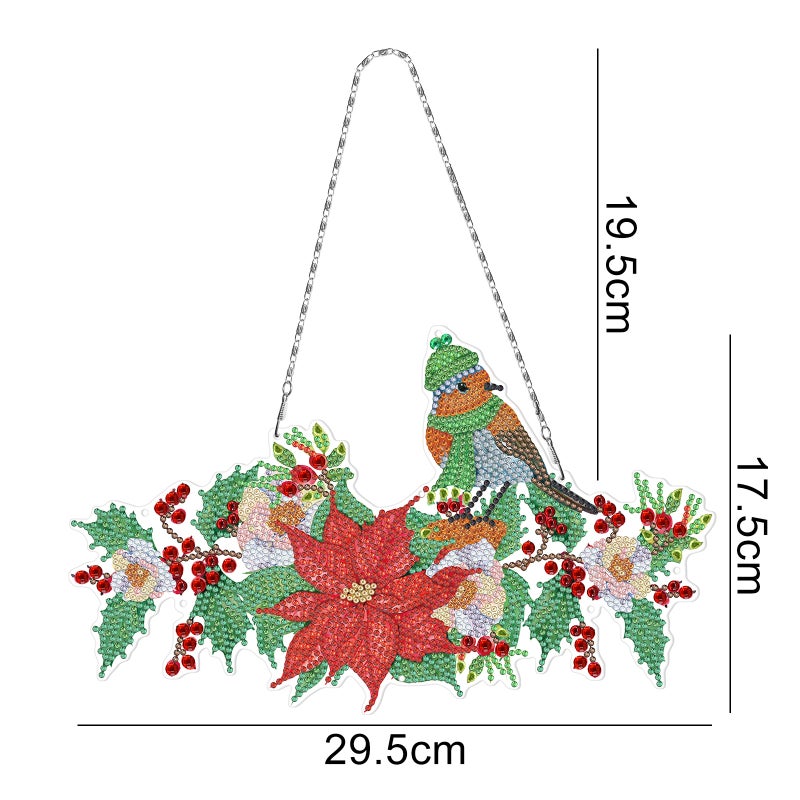 Handmade Cartoon Diamond Painting Christmas Ornament – 30X30cm LED Light Decoration - Image 1