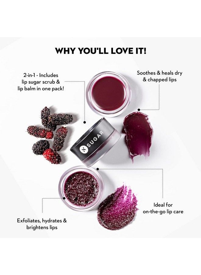 SUGAR Cosmetics Tipsy Lips Scrub + Balm Duo ; Super Nourishing Softens Dry & Chapped Lips ; 07 Bramble (Citrusy & Fresh)  - Image 4