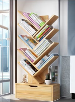 Beauenty Tree-shaped bookshelf with drawers easy to install and clean multi-layer storage rack suitable for living room and bedroom  - Image 1