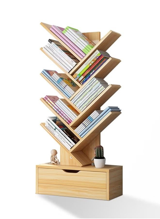 Beauenty Tree-shaped bookshelf with drawers easy to install and clean multi-layer storage rack suitable for living room and bedroom  - Image 2