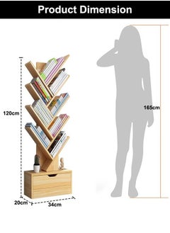 Beauenty Tree-shaped bookshelf with drawers easy to install and clean multi-layer storage rack suitable for living room and bedroom  - Image 5