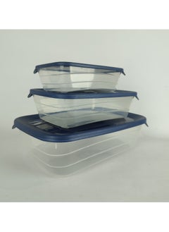 max plast Max Plast Plastic Fridge Container Set, 3 different sized containers with airtight lids  - Image 3