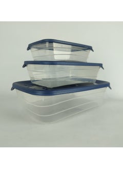 max plast Max Plast Plastic Fridge Container Set, 3 different sized containers with airtight lids  - Image 1