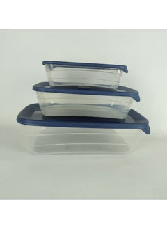 max plast Max Plast Plastic Fridge Container Set, 3 different sized containers with airtight lids  - Image 2