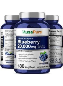 NusaPure Blueberry Concentrate 20,000Mg - 180 Veggie Powder Caps (Extract 30:1, 100% Vegetarian, Non-Gmo)  - Image 4