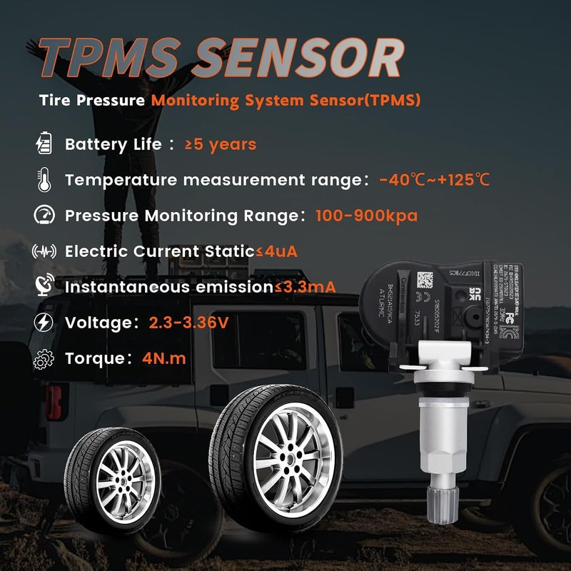 مجموعة من 1 مستشعر TPMS لمراقبة ضغط الإطارات 315MHz متوافق مع Range Rover LR2 LR4 Range Rover Sport Discovery LR3 Jaguar XF بديل لـ # BH521A159CA - Image 2