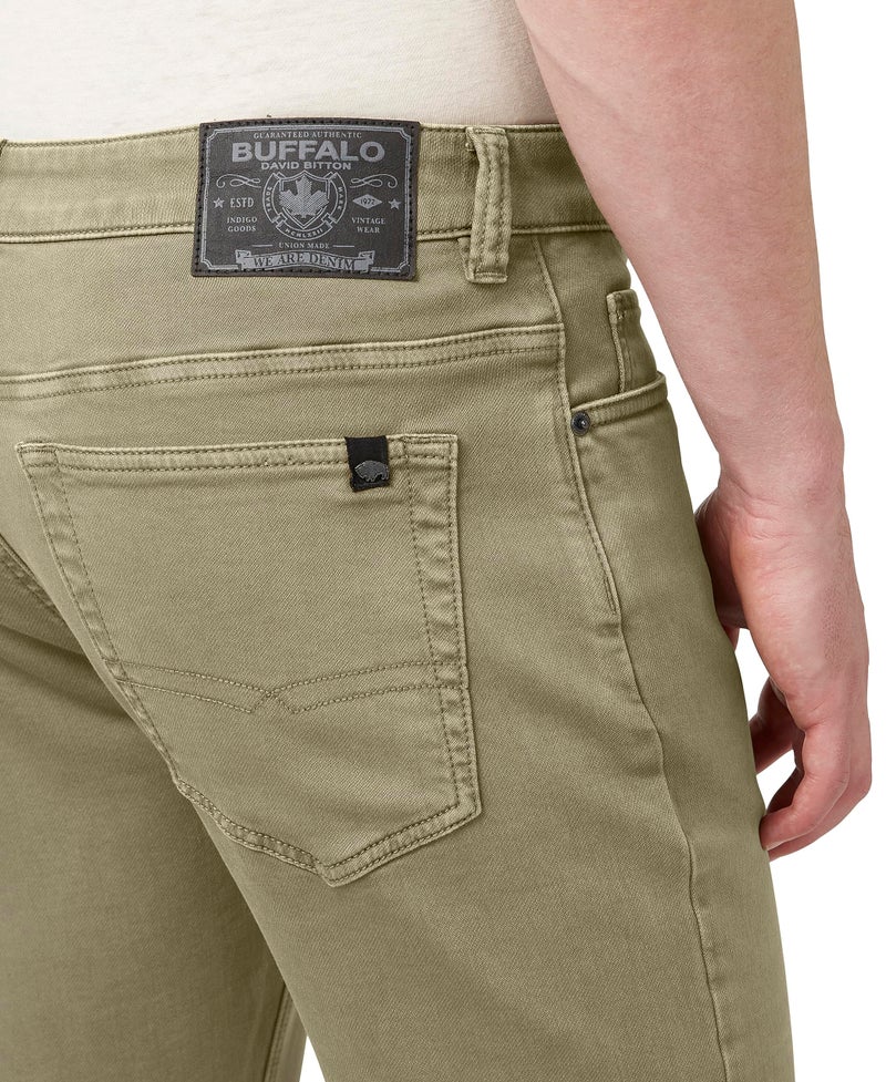 Buffalo David Bitton Men's Non-Denim Straight Leg Six French Terry Knit Pants with Stretch, Olive - Image 4