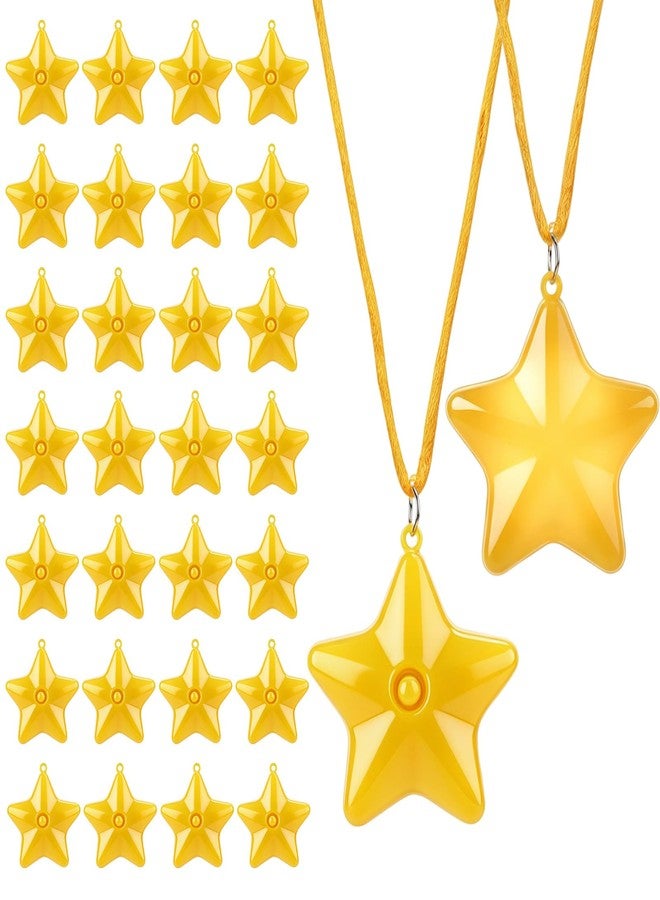 Yinkin July 4th Light Up Necklaces Flashing Star Bead Necklaces Glow In The Dark Party Supplies for Independence Day Weddings Valentines Mardi Gras Halloween Christmas(Star,Yellow,30) - Image 1