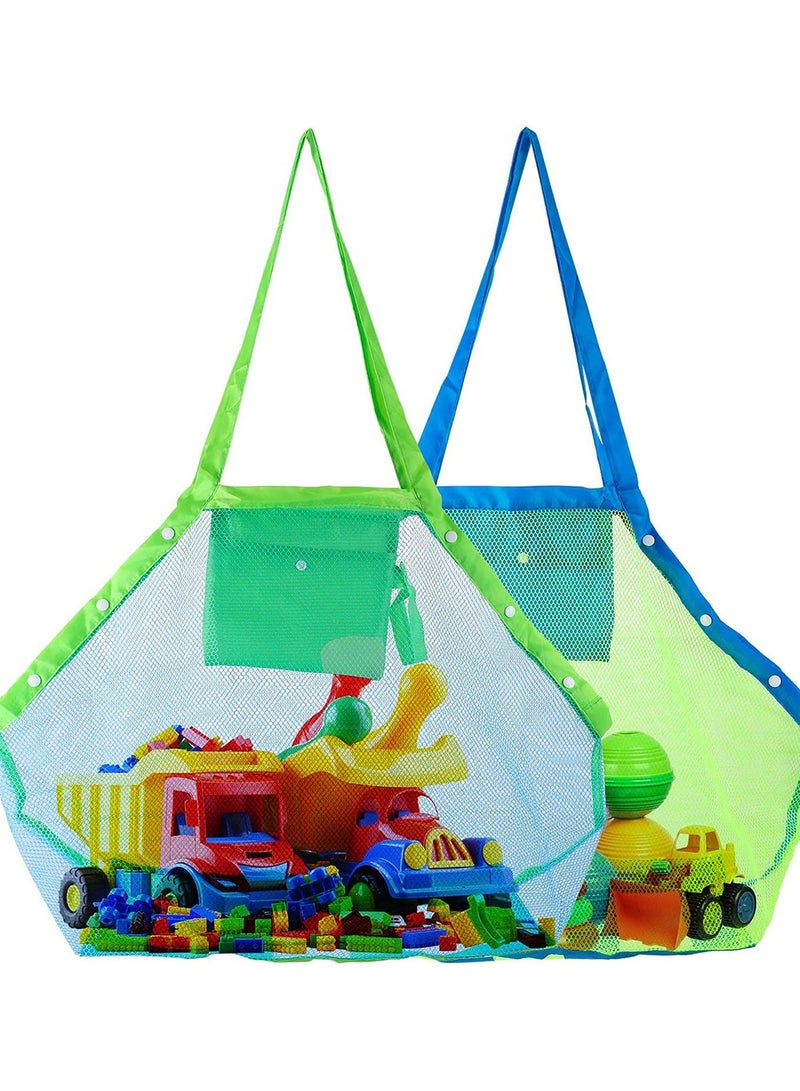 SYOSI Mesh Extra Large Beach Bag Tote for Carrying Toys Grocery Shopping Picnic Vacation and Sand Net Kids  - Image 1