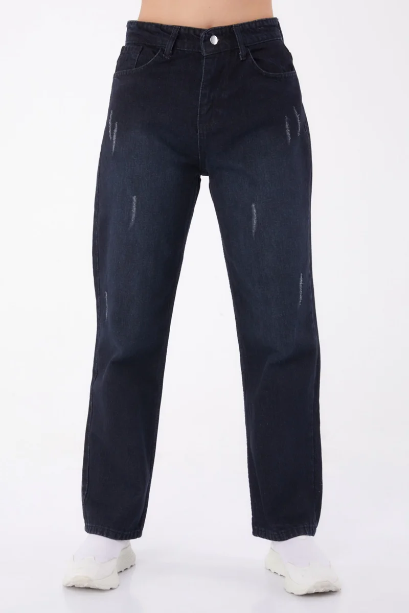 Tofisa Plain Mid Women's Anthracite Wide Leg Jeans - 25181