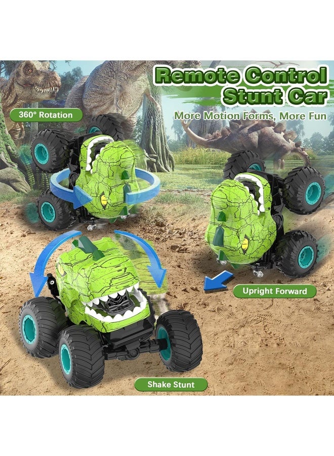 L&E Monster Truck Toys - Remote Control Monster Truck with Spray & Light, Dinosaur Toys for Kids 5-7, 1:20 Scale 2.4 GHz RC Truck, 360° Spins Car for Boys 4-7, Kids Christmas Birthday Gifts - Image 2