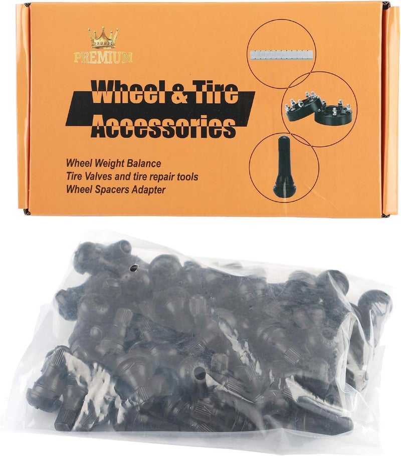 EZISOE 50 Pcs TR412 Black in Standard Length Stem Snap Rubber Valve Stems,TR412 tire Valve stem for Off-Road Trucks ATV,SUVs,RVs with Tubeless 0.453in 11.5mm Rim Holes on Vehicles - Image 1