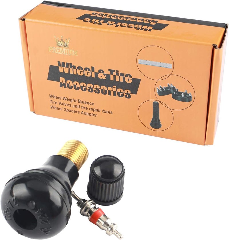 EZISOE 50 Pcs TR412 Black in Standard Length Stem Snap Rubber Valve Stems,TR412 tire Valve stem for Off-Road Trucks ATV,SUVs,RVs with Tubeless 0.453in 11.5mm Rim Holes on Vehicles - Image 2