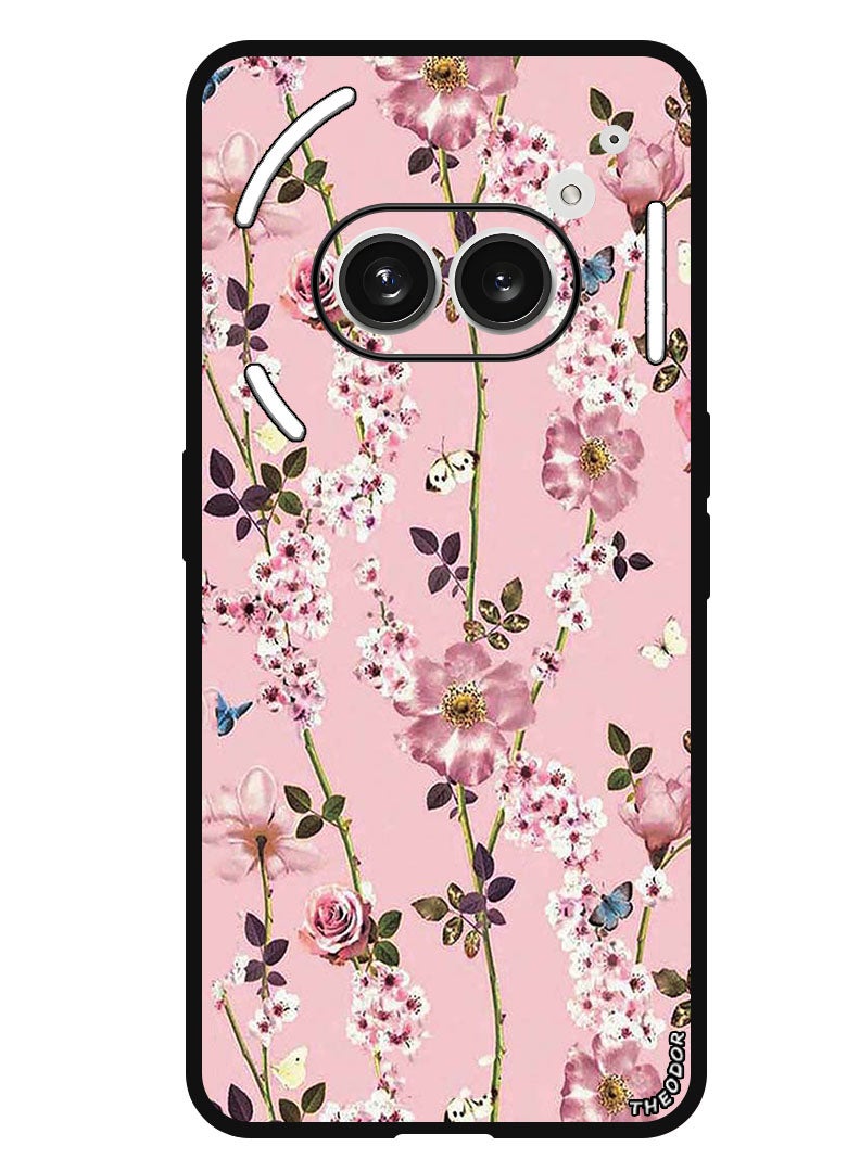 Theodor Protective Case Anti Scratch Shock Proof Bumper Cover For Nothing Phone (2A) Plus - Nothing Phone (2A) Small Pink Flowers - Image 1