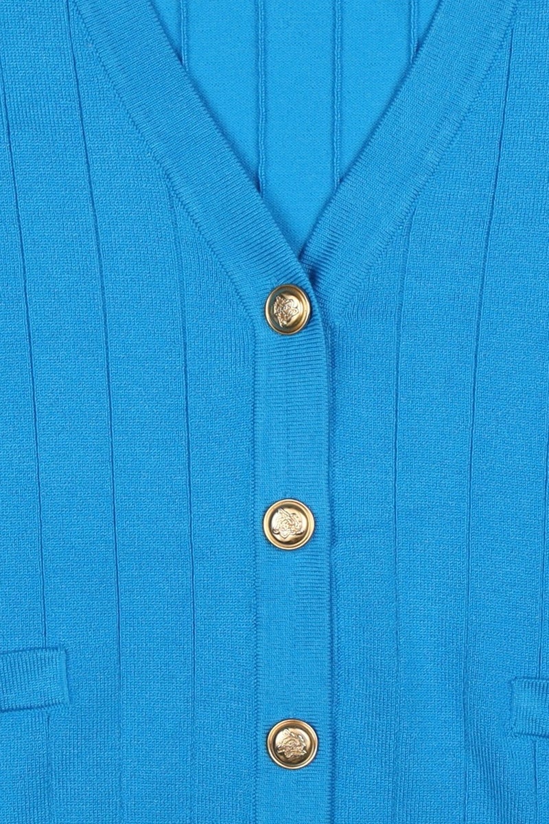 Walter Baker Women Long Sleeve Knitted Cardigan, Blue - Image 5