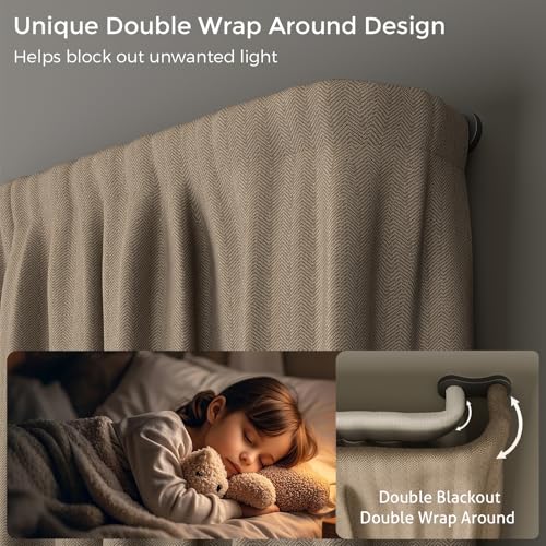 Wolistsa Double Curtain Rod 3460 Inch Black Wrap Around Blackout Dual Curtain Rods for Windows Adjustable Heavy Duty Curved Spliced Room Darkening Double Rods All Metal Aluminium Bracket - Image 3