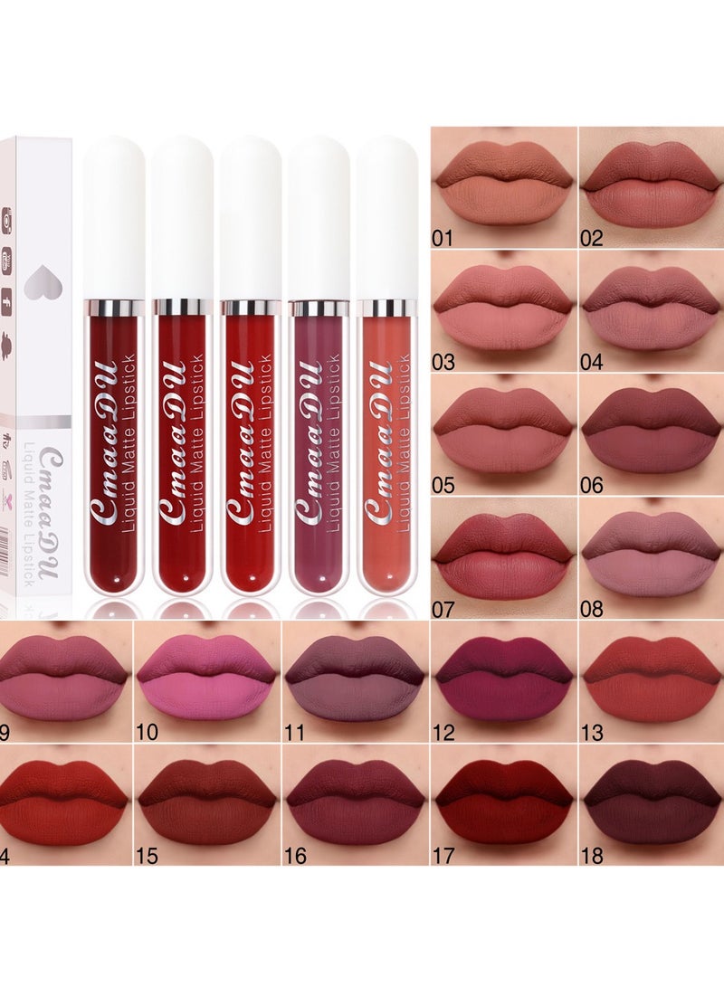 CmaaDu 1pc Liquid Lipstick Lip Gloss, Waterproof Nude Lipstick, Non Fade Long Lasting Color Matte, Natural Formula Hydrating Lip Liner Pens for Multiple Occasions, (Color Matte Lip Gloss_08) - Image 3