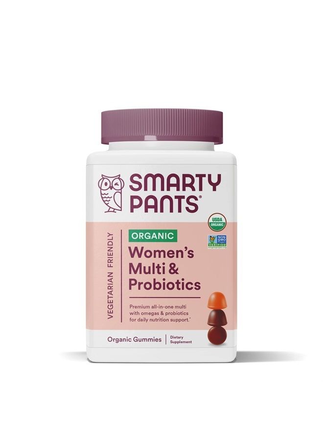 SmartyPants Organic Womens Multivitamin, Daily Gummy Biotin, Probiotics, Vitamin C, D3, B12, Omega 3, And Zinc for Immune Support, Energy, Hair Skin & Nails - 120 Gummies, 30 Day Supply - Image 1