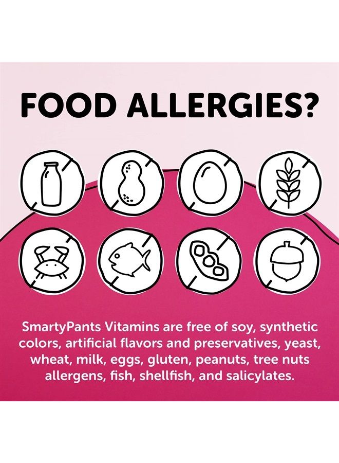 SmartyPants Organic Womens Multivitamin, Daily Gummy Biotin, Probiotics, Vitamin C, D3, B12, Omega 3, And Zinc for Immune Support, Energy, Hair Skin & Nails - 120 Gummies, 30 Day Supply - Image 5